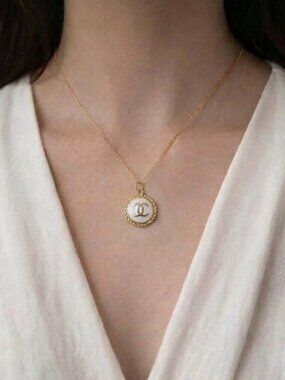 CHANEL CC Repurposed Necklace - White Vintage